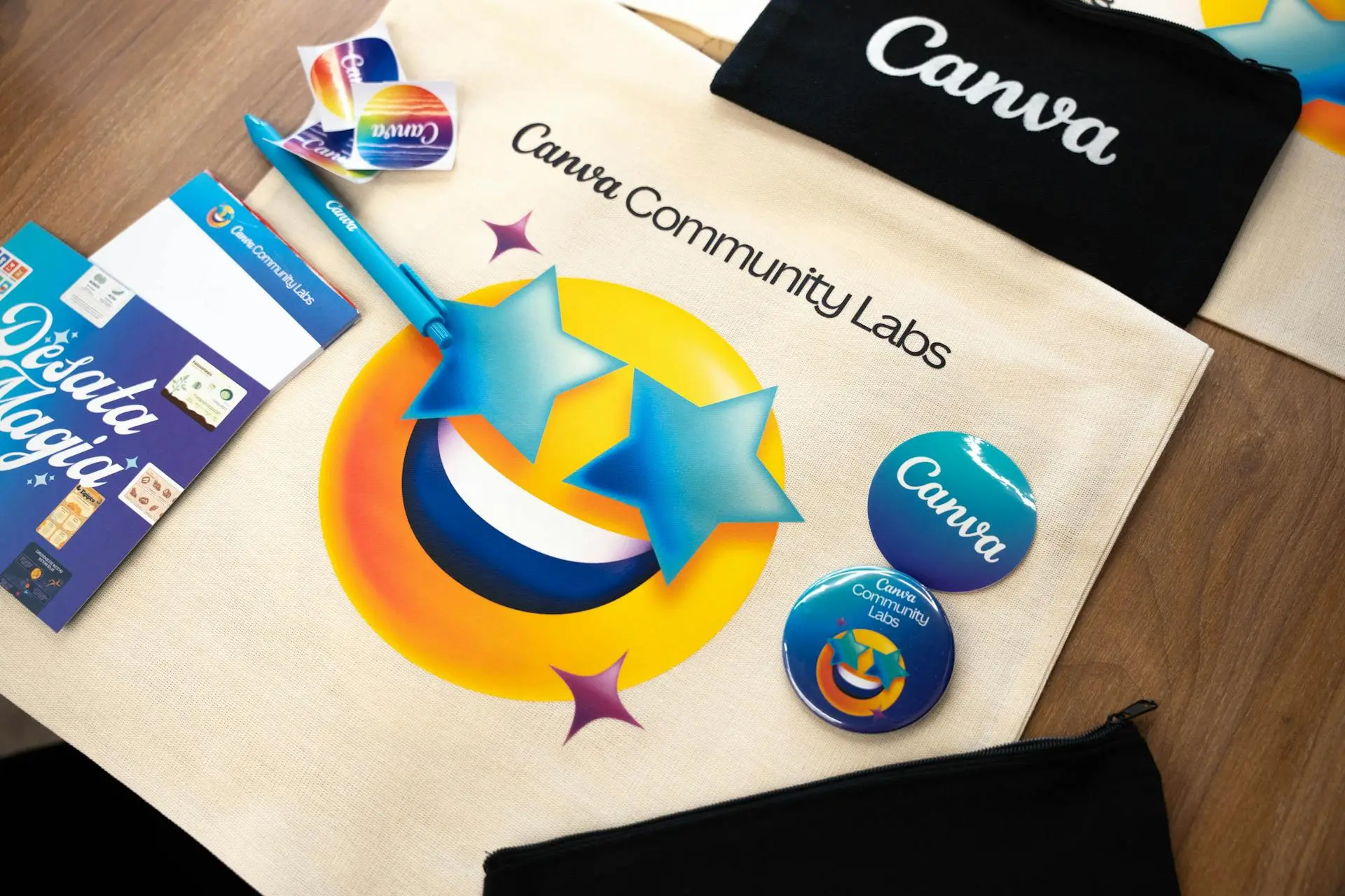 tote bags vs flyers used together in corporate event branding campaign.