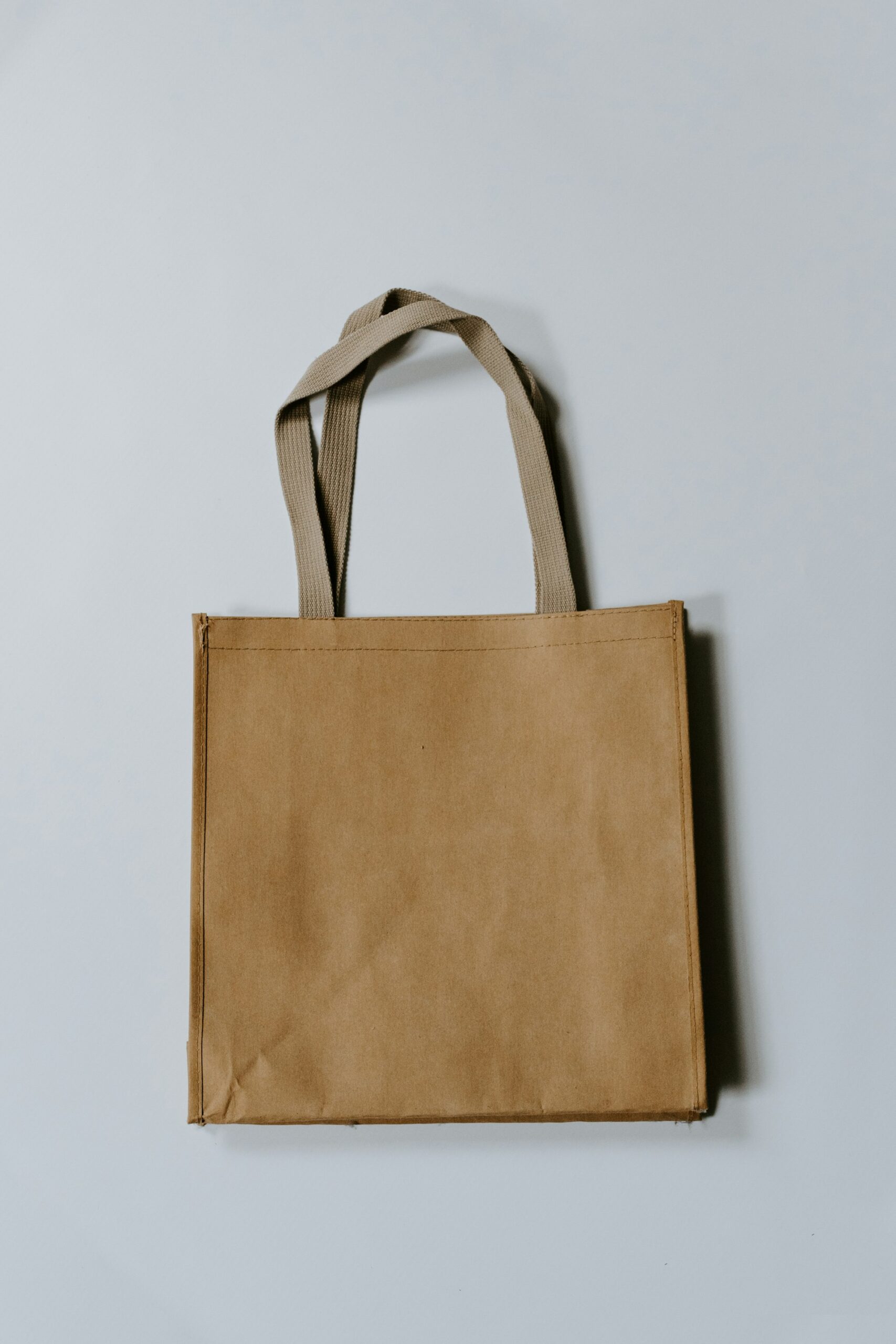 Beige eco-friendly canvas tote bag example