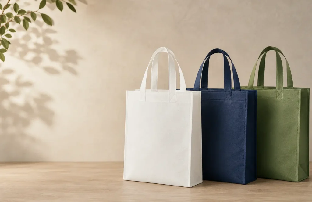 Non-woven tote bag material used for lightweight custom printed promotional bags