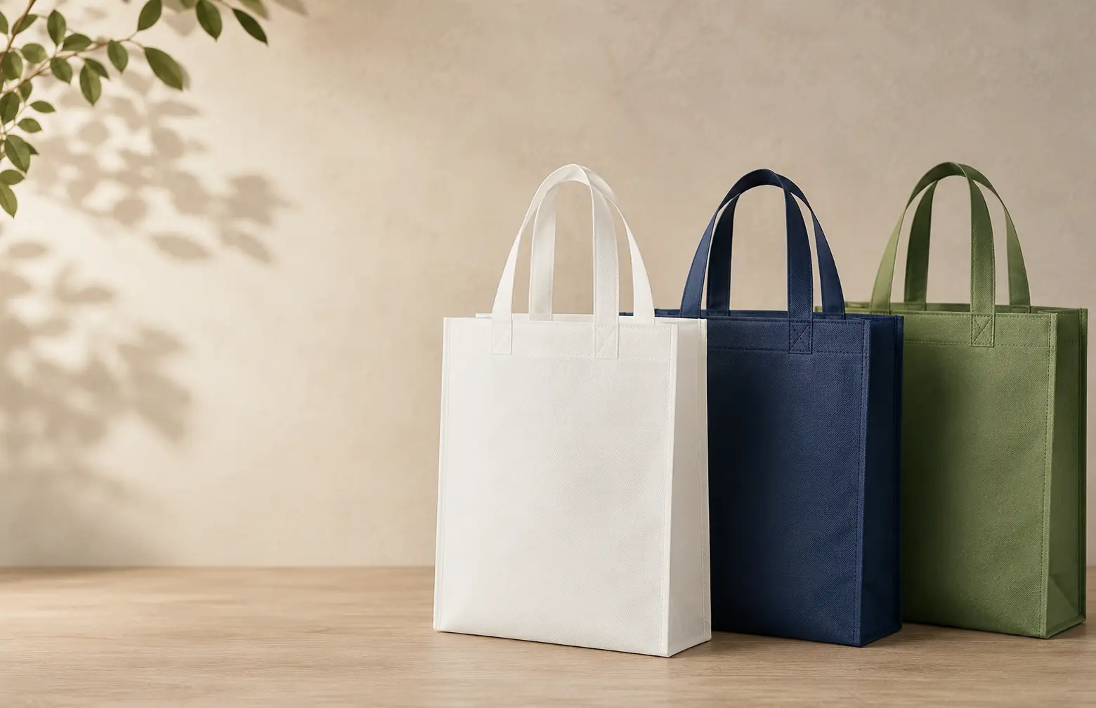Non-woven tote bag material used for lightweight custom printed promotional bags