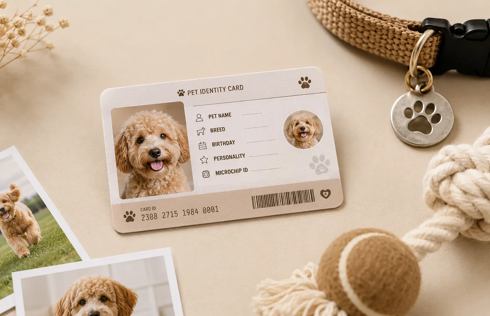 What to put on a pet ID card with personalised pet details and keepsake ideas