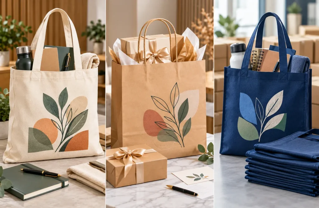 Best tote bag material for corporate gifts across premium, presentation and bulk giveaway uses.