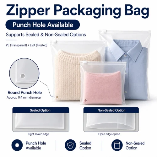 custom-zipper-bags-garments-apparel Custom zipper bags for garments, shirts and folded apparel packaging.