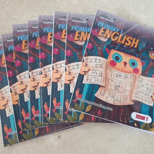 Perfect binding textbook printing – Primary English school workbook with vibrant educational cover